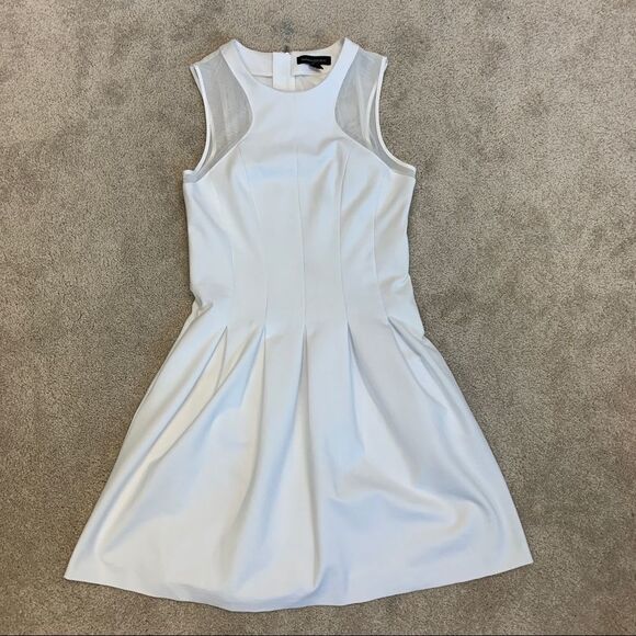 BANANA republic ponte white sleeveless mesh skater dress Sz 8 NWT - Picture 6 of 13